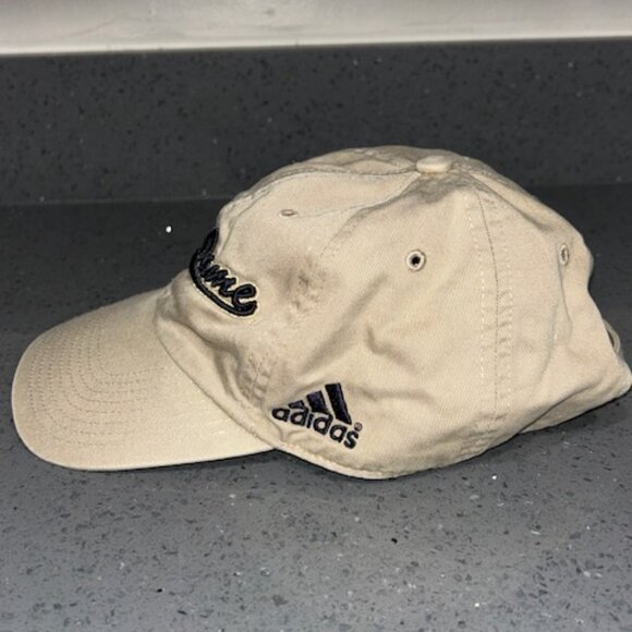 Notre Dame Irish Hat Adidas Baseball Cap Adjustable Strapback All Cotton Tan - Picture 2 of 6